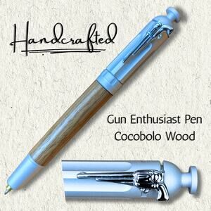 Handcrafted Wood Revolver Pen Pistol Shaped Clip Gun Lover Gift Exotic Cocobolo